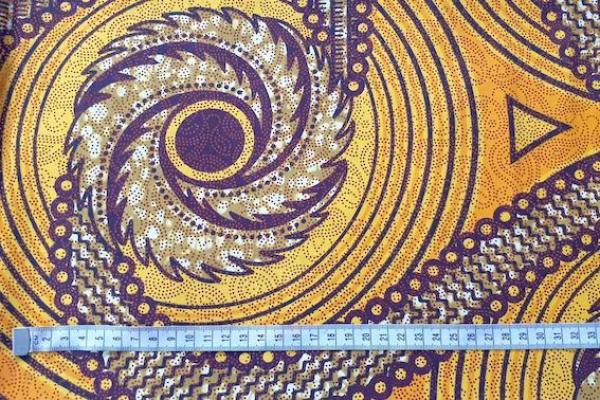 YELLOW TORNADO METALLIC Osikani Stoff